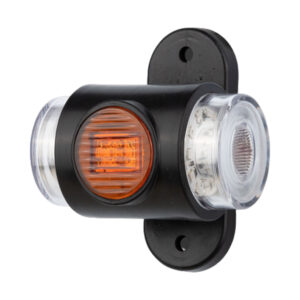 Габаритний ліхтар причепа Ріг триколірний 8 см Неоновий 24v