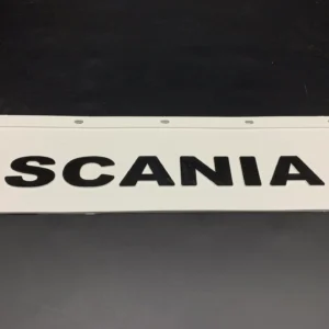 Бризковик на крило кабіни з об'ємним малюнком "SCANIA" Білий (180X600)