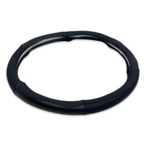 Чохол на кермо шкіряний чорний текстурований 450 мм